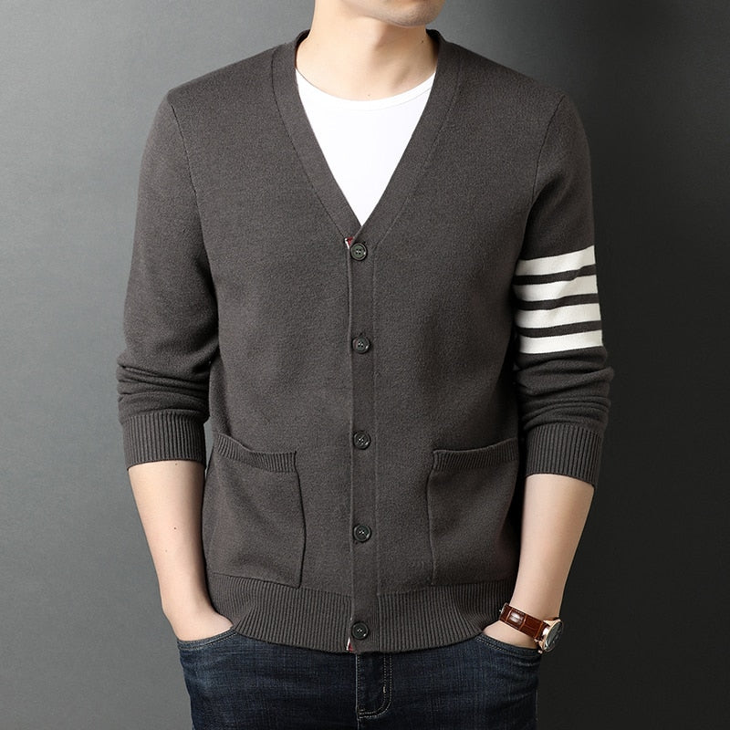 Top Grade New Autum Winter Brand Fashion Knitted Men Cardigan Sweater