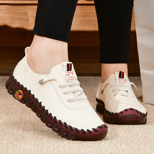 Sneakers Women Shoes Platform Loafers Lace Up Leather Flat Slip-On New Casual Mom Shoes