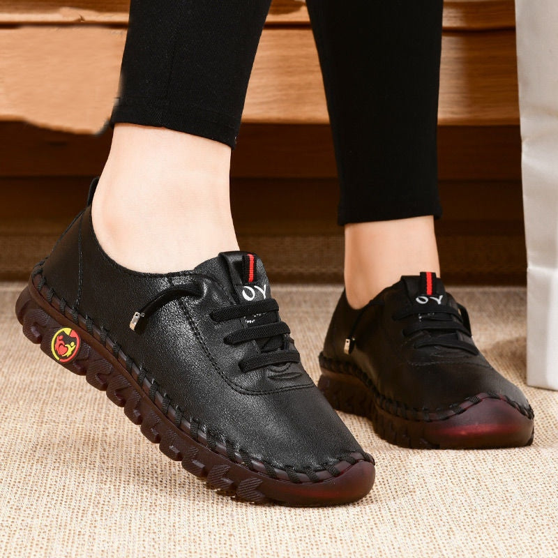 Sneakers Women Shoes Platform Loafers Lace Up Leather Flat Slip-On New Casual Mom Shoes