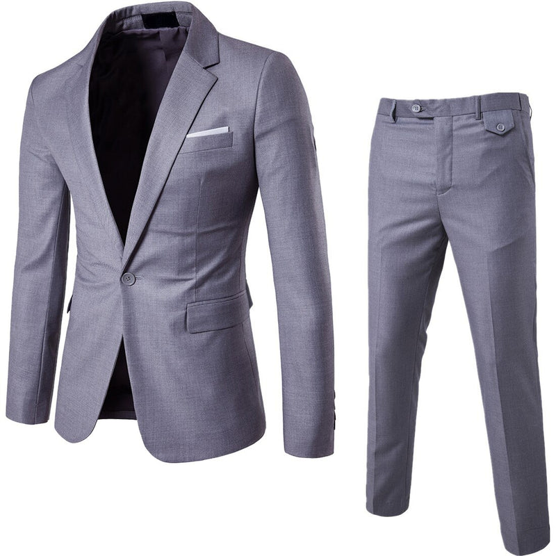 Men Suits Blazers 3 Pieces 2 Sets Elegant Luxury Wedding Business Vest Pants Blue Coats