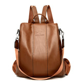 Women's Backpack Anti-theft Leather Backpack Women Vintage Shoulder Bag