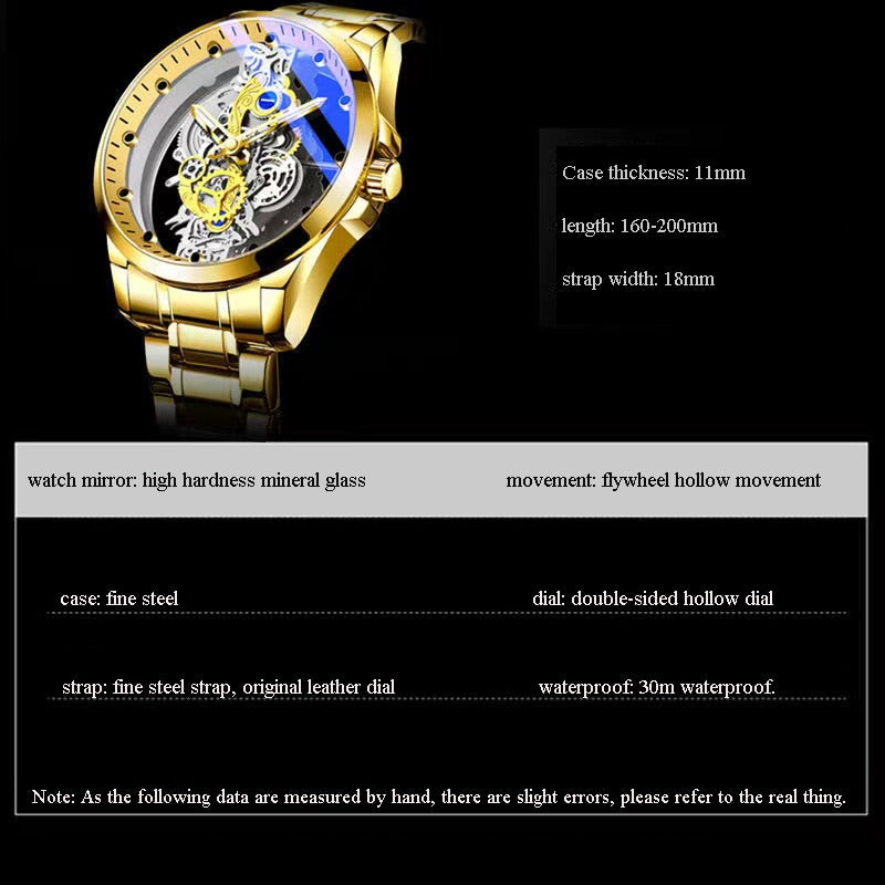 2023 New Gold Skeleton Vintage Men's Watch