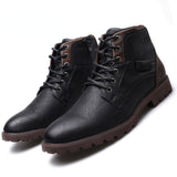 Premium Lace-up Leather Boots | Glowix®