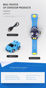 Cartoon Mini Remote Control Car Watch Toys