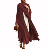 Ramadan Eid Mubarak Chiffon Open Abaya Kimono Dubai Turkey Islam Kaftan Muslim Dress