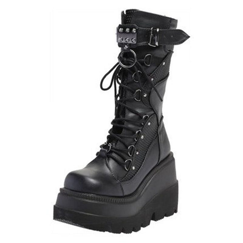 Brand New Gothic Style Platform Vampire Cosplay Women Mid-calf Boots