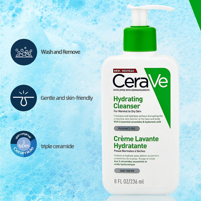 CeraVe Cleanser Hydrating Foaming SA Smoothing For Oily Dry Skin Moisturising Lotion Skin Care 236ml