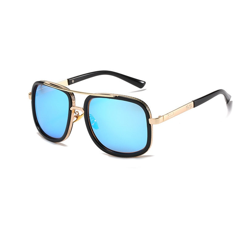 Fashion Rectangle Mens Sunglasses Metal Gradient Male Retro Eyewear Summer Drive UV400