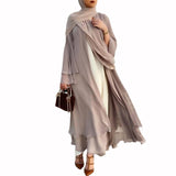 Ramadan Eid Mubarak Chiffon Open Abaya Kimono Dubai Turkey Islam Kaftan Muslim Dress