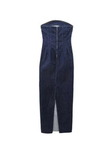 Blue Denim Female Long Dress