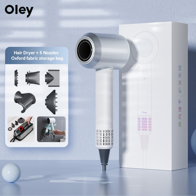 Oley High-speed Hair Dryer 900W Lightweight Powerful Brushless Negative Ionic