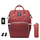 Large Size Diaper Backpack Waterproof Maternity Bag with USB Interface