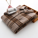 Thick Velvet Plaid Shirts Women Winter Warm Blouses and Tops New Casual Woollen Shirt