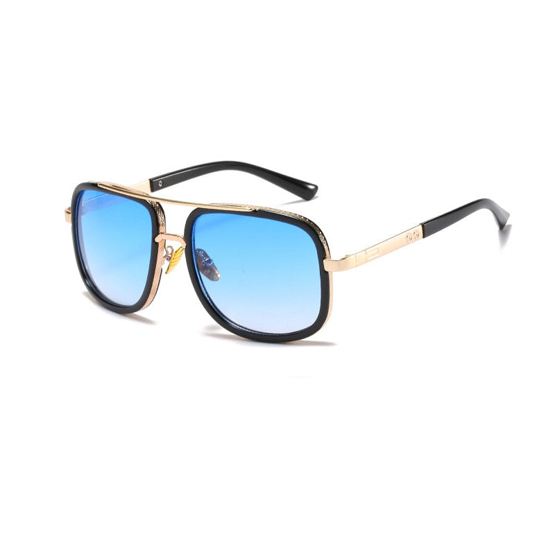 Fashion Rectangle Mens Sunglasses Metal Gradient Male Retro Eyewear Summer Drive UV400