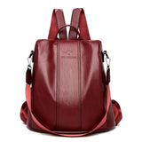 Women's Backpack Anti-theft Leather Backpack Women Vintage Shoulder Bag