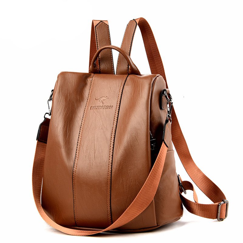 Women's Backpack Anti-theft Leather Backpack Women Vintage Shoulder Bag