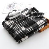 Thick Velvet Plaid Shirts Women Winter Warm Blouses and Tops New Casual Woollen Shirt