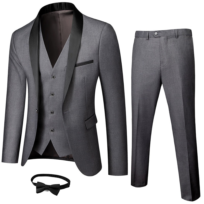 3-Piece Slim-Fit Tuxedo Suit