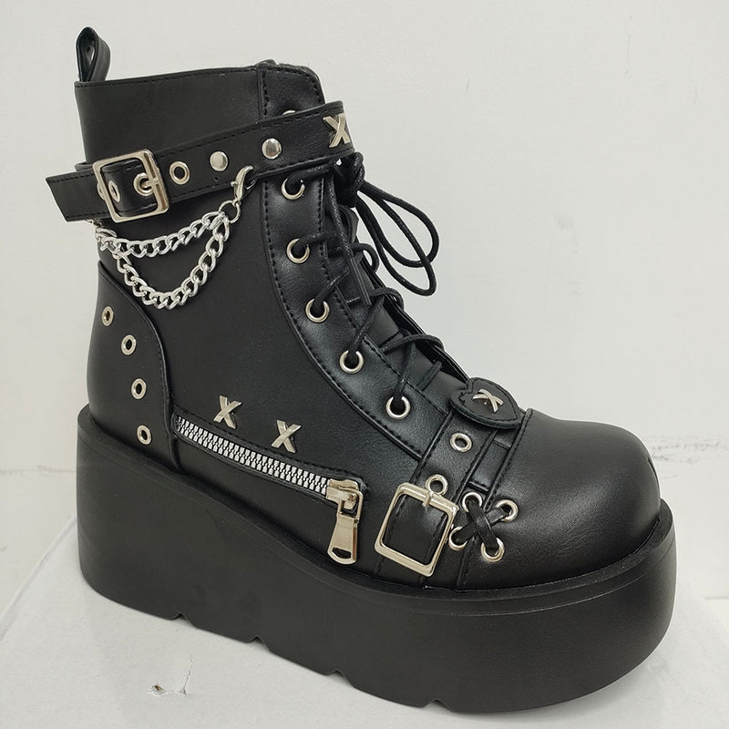 Brand New Gothic Style Platform Vampire Cosplay Women Mid-calf Boots