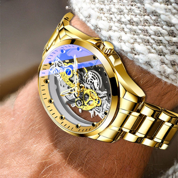 2023 New Gold Skeleton Vintage Men's Watch