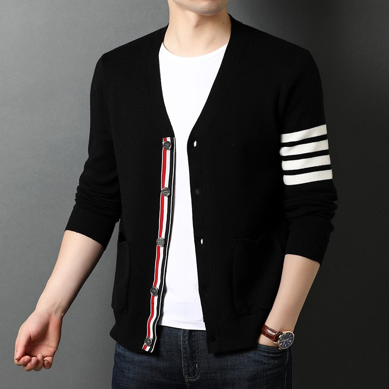 Top Grade New Autum Winter Brand Fashion Knitted Men Cardigan Sweater