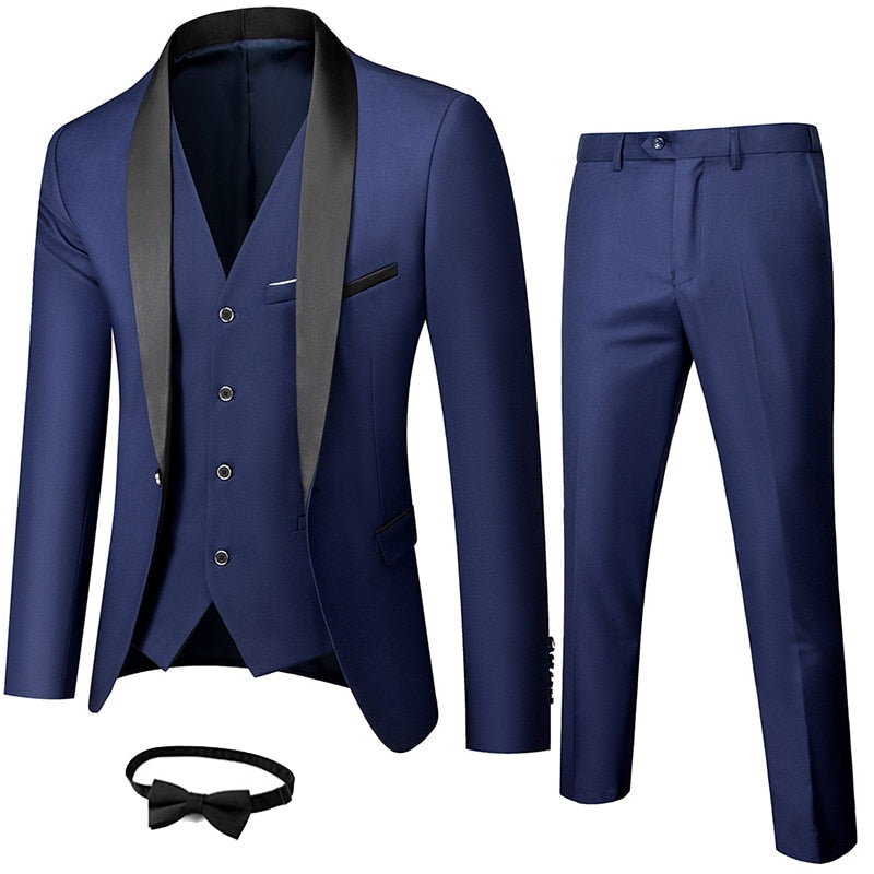 3-Piece Slim-Fit Tuxedo Suit