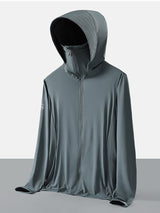 Summer UPF 50+ UV Proof Men Skin Coats Hooded Sun Protection Breathable Cool Thin Windbreaker