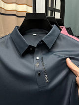 Summer Business High-End Solid Color High Quality Short Sleeve Polo Shirt Lapel Collar New Men Fashion Casual No Trace Printing
