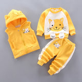 3-pc Baby Boys And Girls Clothing Set Tricken Fleece Children Hooded Outerwear