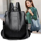 Women's Backpack Anti-theft Leather Backpack Women Vintage Shoulder Bag