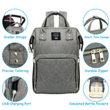 Large Size Diaper Backpack Waterproof Maternity Bag with USB Interface