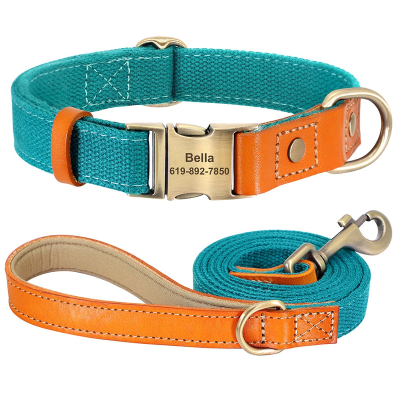 Nylon Custom Dog Puppy Collar Leash