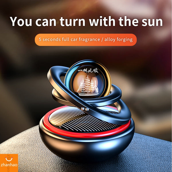 Solar Car Air Freshener Rotating Aromatherapy