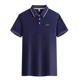 Men's High Quality Knitted Ice Cool Polo Shirt-Casual Polo Collar Rib Breathable Top.