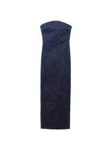 Blue Denim Female Long Dress