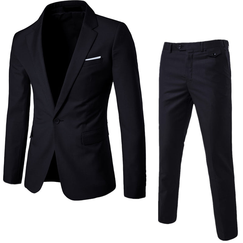 Men Suits Blazers 3 Pieces 2 Sets Elegant Luxury Wedding Business Vest Pants Blue Coats