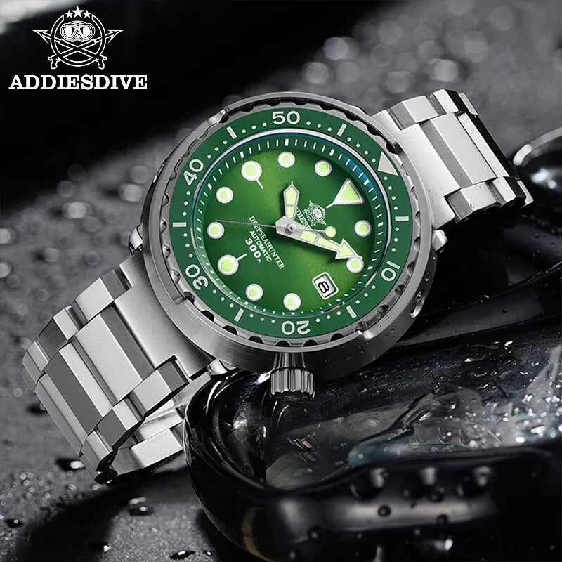 ADDIESDIVE Automatic Mechanical Watch Male American Stainless Steel Scratch Proof Waterproof