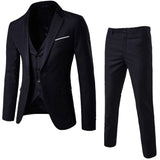 Men Suits Blazers 3 Pieces 2 Sets Elegant Luxury Wedding Business Vest Pants Blue Coats