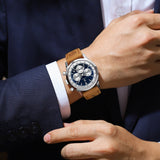 POEDAGAR Luxury Watch Chronograph Luminous Men's Wristwatch