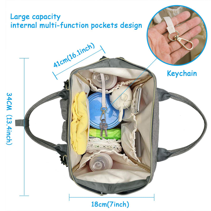 Large Size Diaper Backpack Waterproof Maternity Bag with USB Interface