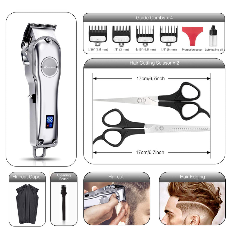 Men Hair Trimmer 3 in 1 IPX7 Waterproof Beard Trimmer Grooming Kit Cordless Hair Clipper