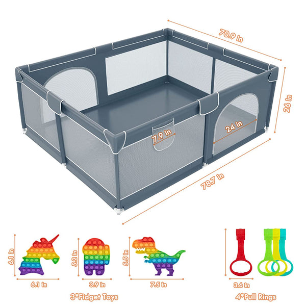 Play Pen For Babies And Toddlers, Baby Play Yard With Gate For Limited Space 47x47x26