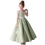 Girls Evening Dress Light Green Princess Costume