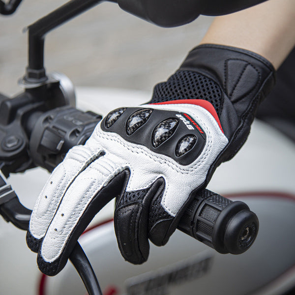 Cycling Carbon Fiber Protective Goatskin Gloves