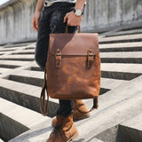 Men's Vintage Top Layer Cowhide Backpack