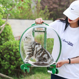 Portable Transparent Trolley Case Cat Bag