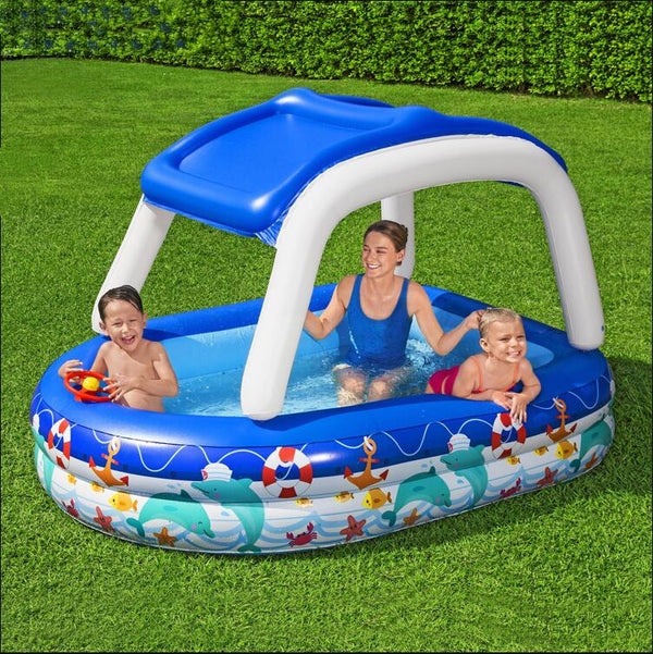 Boat Type Sunshade Children's Swimming Pool with Padding