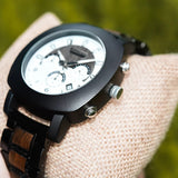 Wooden Watch Quartz Three Eye Multi Function