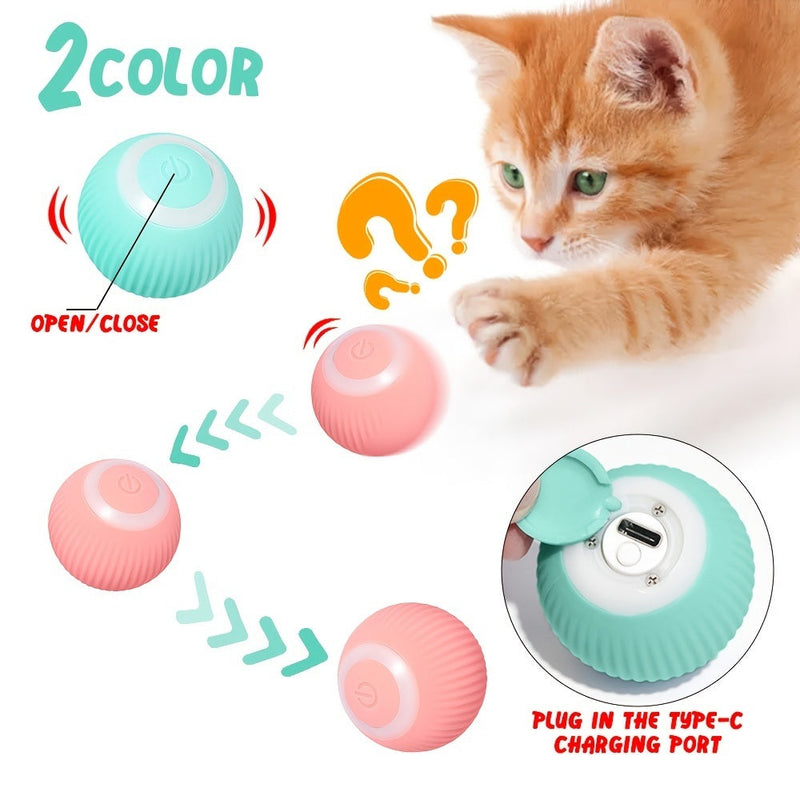 Smart Pet Toys For Dog & Cat; Automatic Rolling Ball Electric Cat Toys