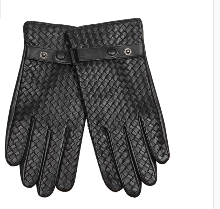 Autumn And Winter Leather Mens Woven Thin Gloves